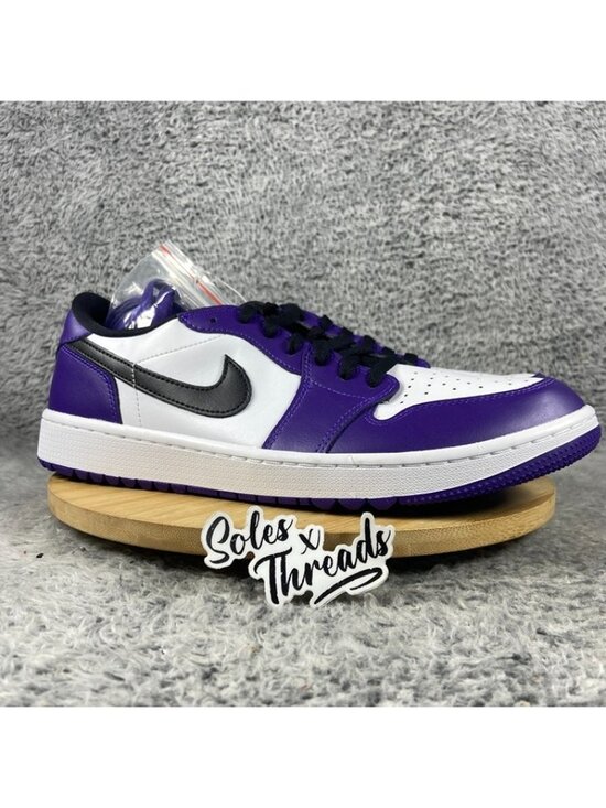 Air Jordan 1 Retro Low Golf Size 12 Men Court Purple White Black DD9315-105 main image 5